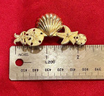 14K Yellow Gold Ocean Sea Life Star Fish Sand Dollar Seashell Slide Pendant
