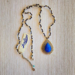 LUCKY BRAND PENDANT NECKLACE BLUE GEMSTONE