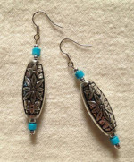 JEWELRY EARRINGS TURKUOISE BEADS NEW