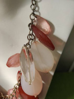 Brown, White & Pink Bead Drop Necklace (READ DETAILS)