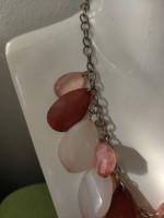 Brown, White & Pink Bead Drop Necklace (READ DETAILS)