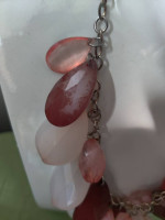 Brown, White & Pink Bead Drop Necklace (READ DETAILS)