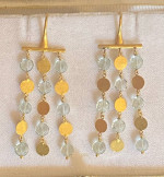 18k Gold Disc + Aquamarine Briolette Dangle Earrings from Saks 5th Ave