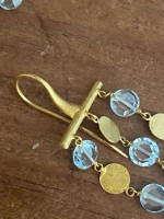 18k Gold Disc + Aquamarine Briolette Dangle Earrings from Saks 5th Ave