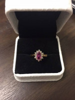 RUBY Diamond 14K Yellow Gold RING