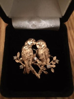 Gold Diamond 14K Birds PIN