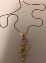GOLD Antique 14k Rose Pendant