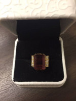 RED Tourmaline DIAMOND Ring