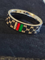 Size 8 Designer Ring | Silver | GG MONOGRAM