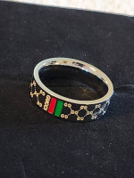Size 8 Designer Ring | Silver | GG MONOGRAM