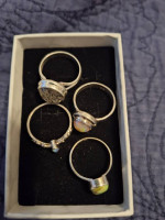 4 Gemstone and Silver Rings