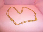 52" Golden Chain and Bead Necklace