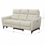 NEW TIMMONS WHITE LEATHER RECLINING COUCH SOFA.