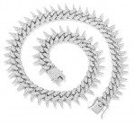 Firm Price! Brand New 20" Silver-Plated Titanium Bling Miami Necklace