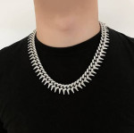 Firm Price! Brand New 20" Silver-Plated Titanium Bling Miami Necklace