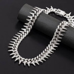 Firm Price! Brand New 20" Silver-Plated Titanium Bling Miami Necklace