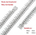 Firm Price! Brand New 20" Silver-Plated Titanium Bling Miami Necklace