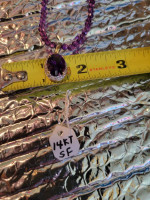 14k. Amethyst and diamond pendant w/necklace