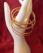 Set of 4 Golden Fashion Bracelets