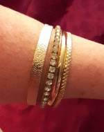 Set of 4 Golden Fashion Bracelets
