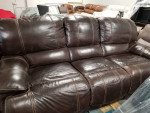 NEW LEATHER RECLINING COUCH SOFA.