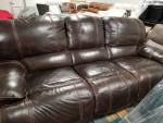 NEW LEATHER RECLINING COUCH SOFA.