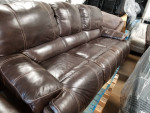 NEW LEATHER RECLINING COUCH SOFA.