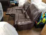 NEW LEATHER RECLINING COUCH SOFA.
