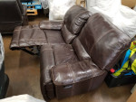NEW LEATHER RECLINING COUCH SOFA.