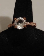 White Topaz 18K Filled Rose Gold Ring