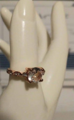 White Topaz 18K Filled Rose Gold Ring