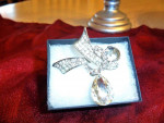 Rhinestone Bow Brooch