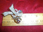 Rhinestone Bow Brooch