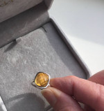 Yellow Citrine / Blue Topaz Rings (6-6.5) SS Designer Handcrafted