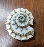 Conch Shell Enamel and Rhinestones Trinket Box