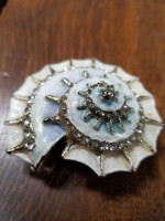 Conch Shell Enamel and Rhinestones Trinket Box