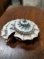 Conch Shell Enamel and Rhinestones Trinket Box