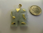 GREEN JADE ELEPHANT PENDANT IN GOLD