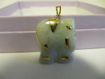 GREEN JADE ELEPHANT PENDANT IN GOLD