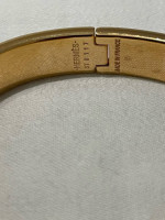 Authentic Hermes Enamel Bracelet Clic Clac H Blue/Navy × Gold  Plated W/Box