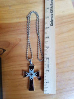 Men's Large Cross with Ball Chain Stainless Steel
