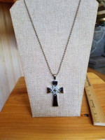 Men's Large Cross with Ball Chain Stainless Steel