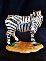 DK Enamel Over Pewter Zebra Figurine Trinket Box Keepsake Box