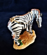 DK Enamel Over Pewter Zebra Figurine Trinket Box Keepsake Box