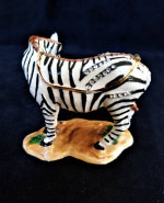 DK Enamel Over Pewter Zebra Figurine Trinket Box Keepsake Box