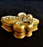 Fleur De Lis Enamel Jeweled Trinket Box