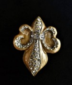 Fleur De Lis Enamel Jeweled Trinket Box