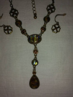 New Necklace Earrings Pendant SET 4 LEAF CLOVER