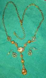 New Necklace Earrings Pendant SET 4 LEAF CLOVER
