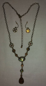 New Necklace Earrings Pendant SET 4 LEAF CLOVER